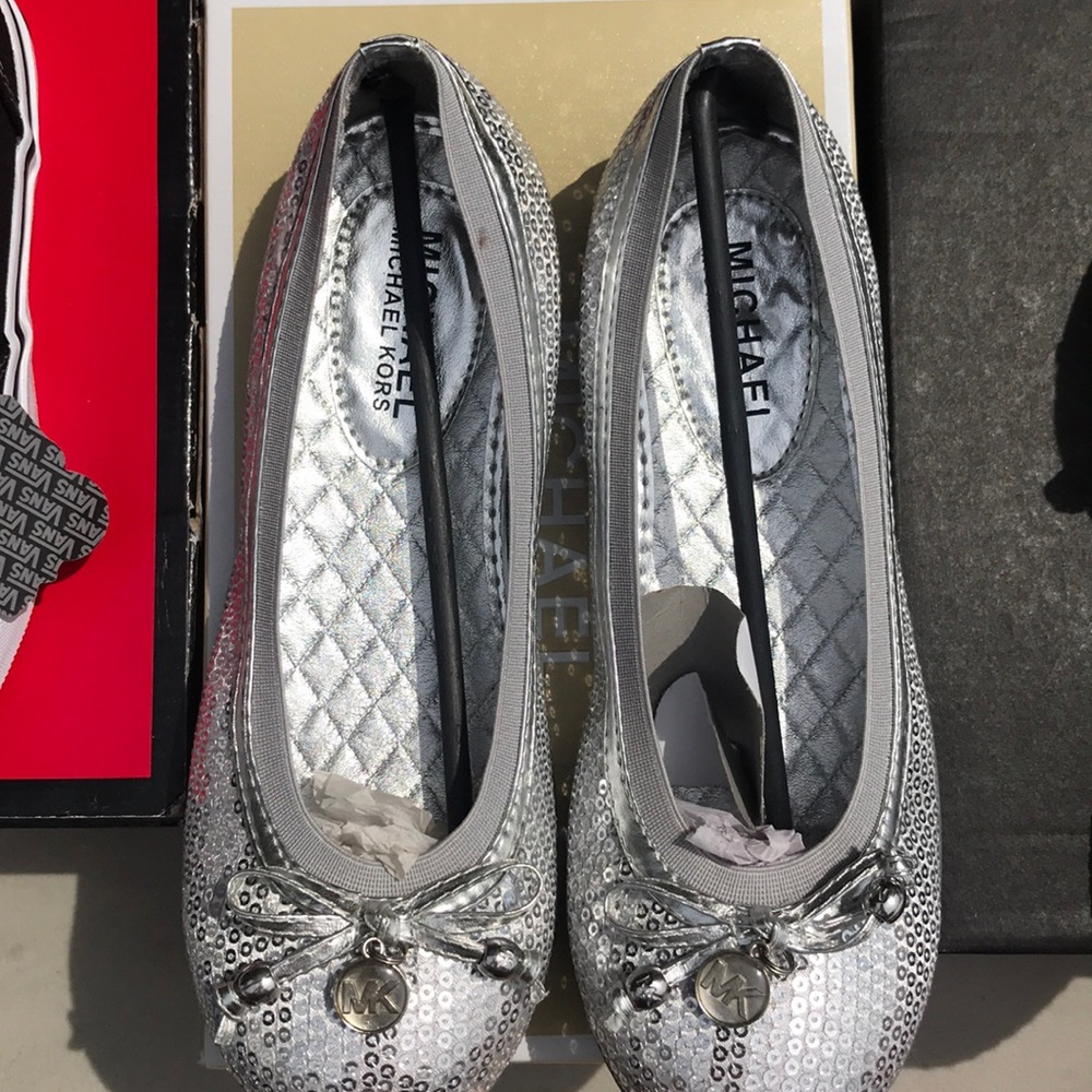Michael Kors silver sequin shoes